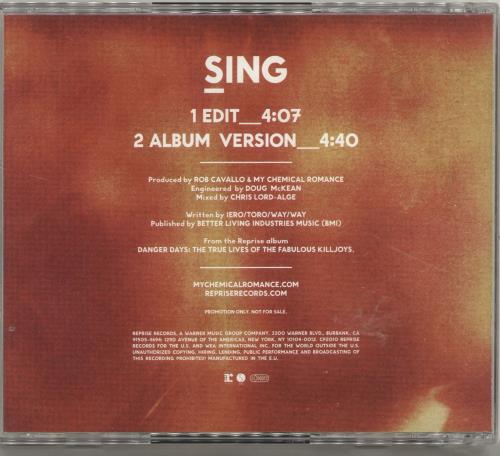 My Chemical Romance Sing + Bonus CD-R UK CD single (CD5 / 5